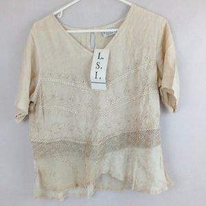 NWT L.S.I Foan Colored Blouse Size 1